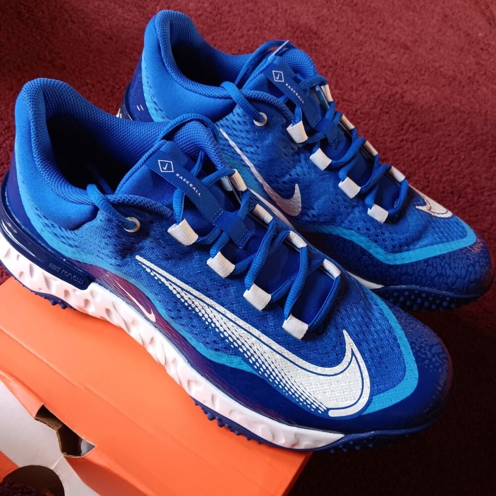 Nike Alpha Huarache Elite 4 Turf Baseball Shoes Blue Size  11.5